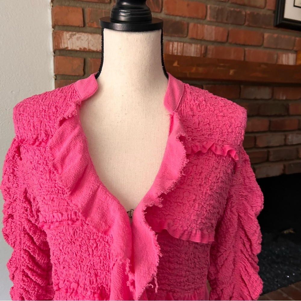 Free People Demi Ruffle Jacket in Pink Sz XS - Picture 7 of 12